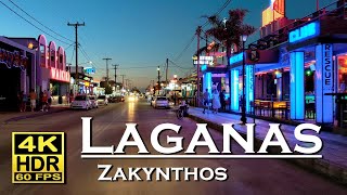 Laganas  Zakynthos in 4K 60fps HDR  UHD  Dolby Atmos 💖 The best places 👀  walking tour [upl. by Wheaton]