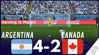 ARGENTINA 42 CANADA ⚽ PENALTY SHOOTOUT 🏆 COPA AMERICA 2024 Video game simulation [upl. by Sherer]