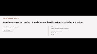 Developments in Landsat Land Cover Classification Methods A Review  RTCLTV [upl. by Gine]