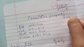 Commutative Property Under  Addition Subtraction Multiplication and Division [upl. by Alyosha]