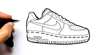 HOW TO DRAW NIKE AIR FORCE ONE [upl. by Liman]