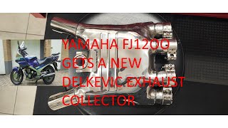 YAMAHA FJ1200 GETS NEW DELKEVIC EXHAUST COLLECTOR Problems [upl. by Oatis]