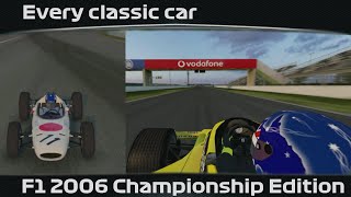 Every classic car amp Jerez in F1 2006 Championship Edition [upl. by Enreval]