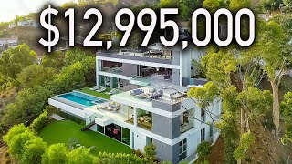 Touring a 4Story Modern Mansion in the Hollywood Hills with PERFECT City Views [upl. by Animsay502]