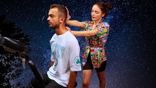 ASMR  HEAD MASSAGE  STRETCHING  WHISPER  Miss Melek [upl. by Sudderth681]