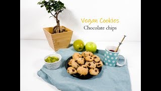 Chocolate Chips Vegan Cookies  Best vegan recipe [upl. by Schubert]