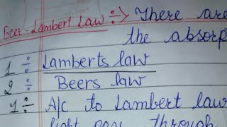 BeerLamberts law Spectroscopy chemistry MSc amp Bsc chemistry spectroscopy laws chemistry [upl. by Jonna280]