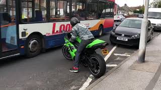 Zx6r akrapovic exhaust sound [upl. by Cirdnek738]