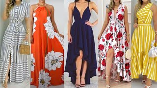 Vestidos largos de moda mujers 2024Latest long casual dresses design [upl. by Alejo]