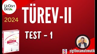 TÜREV2 TEST 1  345 AYT MATEMATİK SB 2024 [upl. by Nylak]