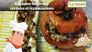 Légumes farcis aux céréales et légumineuses  Recette Vegan [upl. by Amaso385]