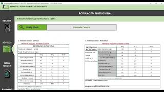 NOVA PLANILHA DE ROTULAGEM NUTRICIONAL  PLANUTRI [upl. by Asim]