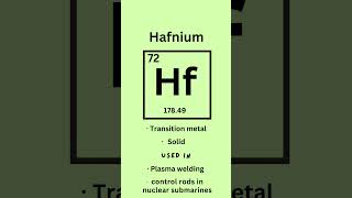 Hafnium  Elements series part seventytwo 🧪 science stem learning [upl. by Memberg760]