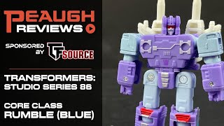 Video Review Transformers Studio Series 86  Core Class RUMBLE Blue [upl. by Casilda]