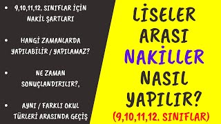 LİSELER ARASI NAKİL NASIL YAPILIR 2021 9101112 SINIFLAR  2020 GÜNCEL DEĞİŞİKLİK [upl. by Yesor46]