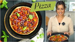 Pizza Rezept  leckere GemüsePizza ganz einfach selber backen  World Vegan Day  Veganes Rezept [upl. by Maggi]