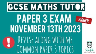 Common Paper 3 Topics  Revise With Me for Higher Paper 3  November 13th 2023  TGMT [upl. by Maria]