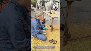 That Tubular Device Welded on the Iron Table Leg Means a Lot to Corn Shelling Work [upl. by Nnaeoj]