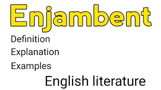 Enjambment  Enjambment in literature  What is enjambment  Enjambment definition [upl. by Chrysa]