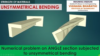 Unsymmetrical Bending  Numerical Problem on Angle Section [upl. by Leissam]