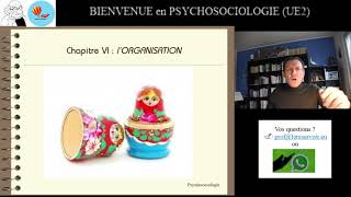 PSYCHOSOCIOLOGIE  Chap IV  lORGANISATION partie 1 [upl. by Jenna]