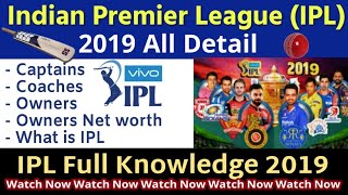 IPL 2019  IPL Team Owners 2019 Owners Networth  Captains  Coaches IPL Wins [upl. by Flatto]