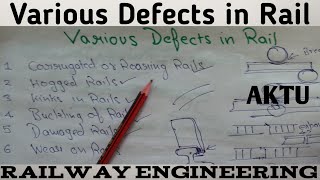 Various Defects in rail  Railway Engineering  GATE ESE IES SSC JE [upl. by Alick]