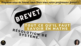 BREVET  Résolution de système TOUT ce quil faut savoir en maths [upl. by Anirdua]