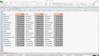 Excel unendlicher Kalender  Ferien Feiertage DOWNLOAD [upl. by Ebbie945]