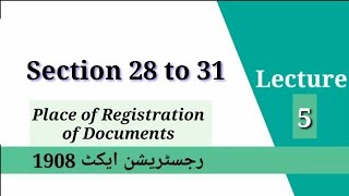 Section 28 to 31 Registration Act 1908  Place of Registration under Registration Act [upl. by Ylac]