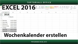 Dynamischen Wochenkalender erstellen Excel [upl. by Oniuqa]