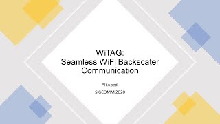 WiTAG BatteryFree WiFi Backscatter Communication [upl. by Yahiya]