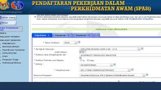 Pendaftaran Pekerjaan Dalam Perkhidmatan Awam SPA8i [upl. by Lucina]