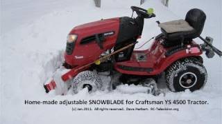 I made a SNOWBLADE for my Craftsman YS 4500 Lawn Tractor  Sibley winter beauty [upl. by Esyned]