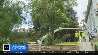 Baltimore residents cleaning up in aftermath of destructive storms [upl. by Enialed]