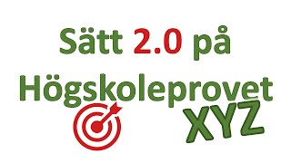 Högskoleprovet Hösten 2019 Provpass 4  XYZ Matematisk Problemlösning [upl. by Girard]