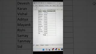 Excel Trick ‼️ Increment Salary By 12 And Find Total 🔥  Excel Tips 💯 shorts msexcel bytetech [upl. by Allayne]