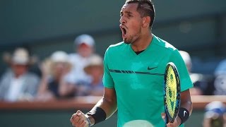 BNP Paribas Open 2017 Nick Kyrgios Hot Shot [upl. by Rodgers]