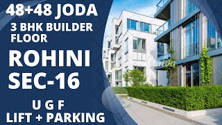 3 BHK New Builder floor in Rohini sector 16 Upper ground floor lift and parking available [upl. by Ihcur394]