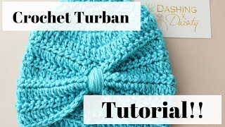 Crochet Turban Tutorial  Easy  Step by Step Walk Through [upl. by Elocin]