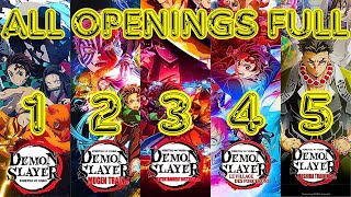 Demon Slayer ALL OPENINGS FULL 15 Season 1 2 3 4 and 5  Kimetsu no Yaiba ALL OPENINGS ❤️️ [upl. by Trebuh]