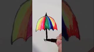 Rainbow🌈 Umbrella Drawing  Kids For Easy Rainbow Umbrella Drawing  How to draw a Rainbow Umbrella [upl. by Macrae292]