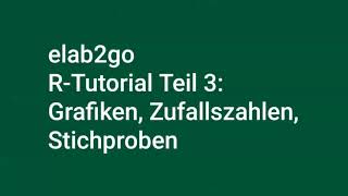 R Tutorial Teil 3 Grafiken Zufallszahlen Stichproben [upl. by Thrift557]