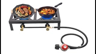 KONKENIE 8000W Portable Double Burner Outdoor Gas Stove [upl. by Eilyk991]