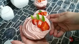 Mousse aux fraises تحلية موس الفراولة 🍓🍓🍓 [upl. by Fidelia279]