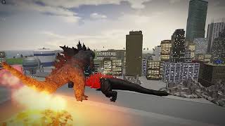 SHINAGAWAKUN VS HEISEI GOJIRA amp TITANUS GODZILLA  Roblox Kaiju Arisen 50 [upl. by Auqinimod]