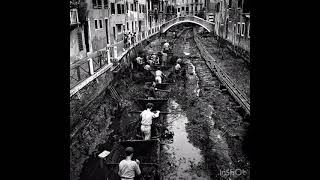 World History Canal being cleaned in Venice Italy 1956 [upl. by Akenal]