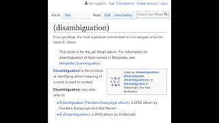 disambiguation [upl. by Puklich]