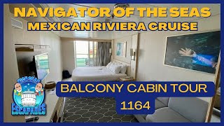 Navigator of the Seas  Balcony Cabin Tour  1164 [upl. by Ahsayn354]