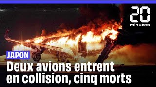 Japon  Cinq morts après la collision entre deux avions à laéroport de Tokyo [upl. by Sauveur656]